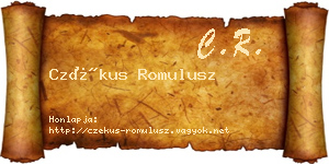 Czékus Romulusz névjegykártya
